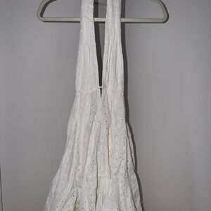 Zara White Backless Eyelet Dress